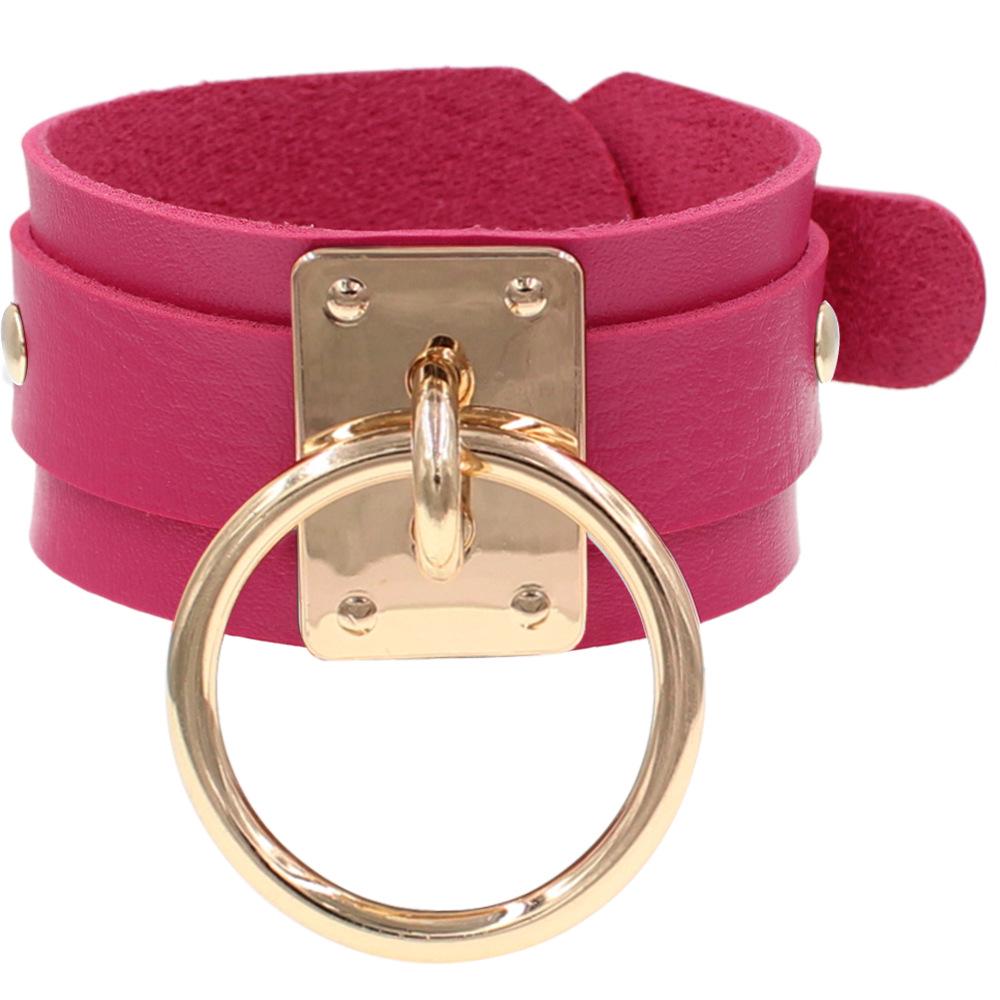 

Браслет-браслет из металла в европейско-американском готическом панковском стиле из искусственной кожи розы красного