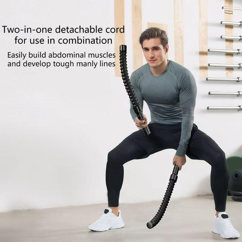 2Pcs Strength Training Rod Ergonomic Flexible Spring Arm Strength Expander Sports Fitness Equipment Battle Ropes