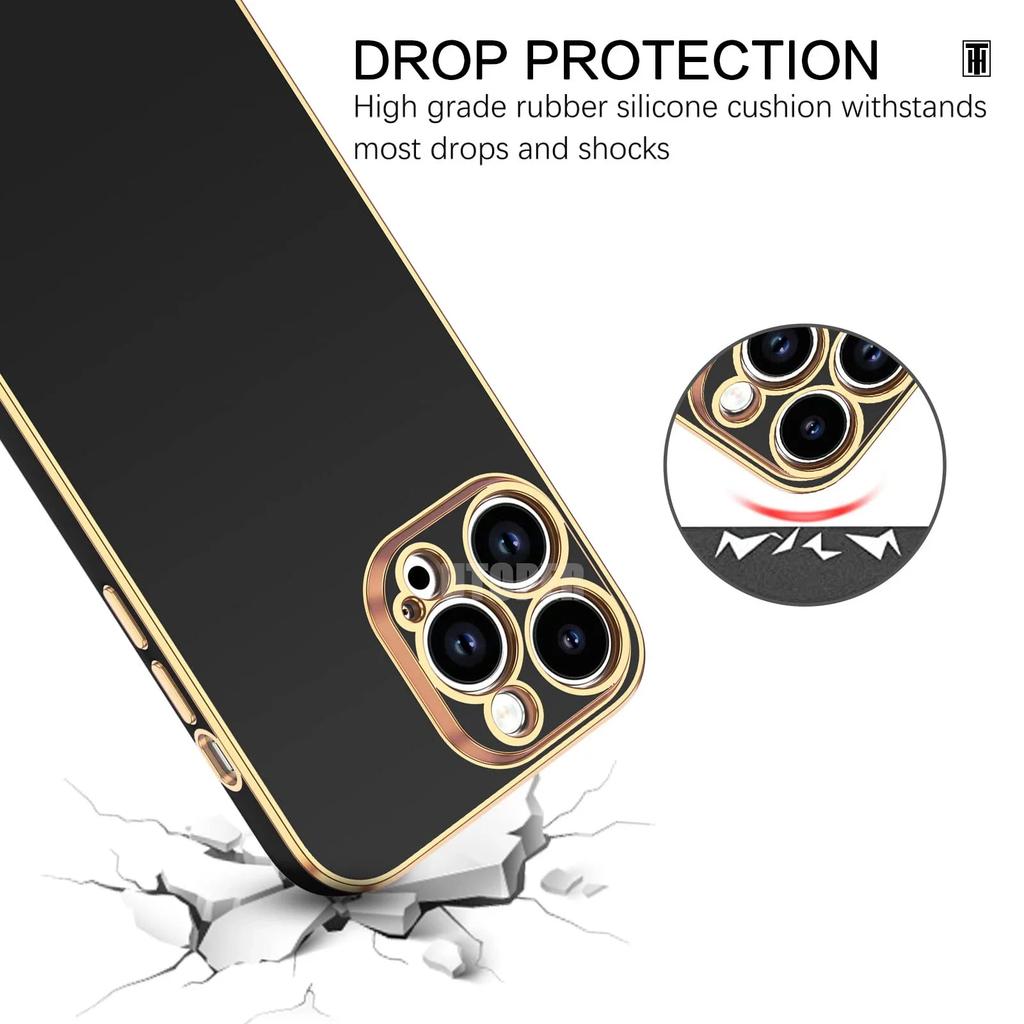 Luxusní jednobarevný silikonový měkký obal pro iPhone 16 15 14 11 12 13 Pro Max Mini 16 Plus Pokovený lesklý nárazuvzdorný ochranný kryt