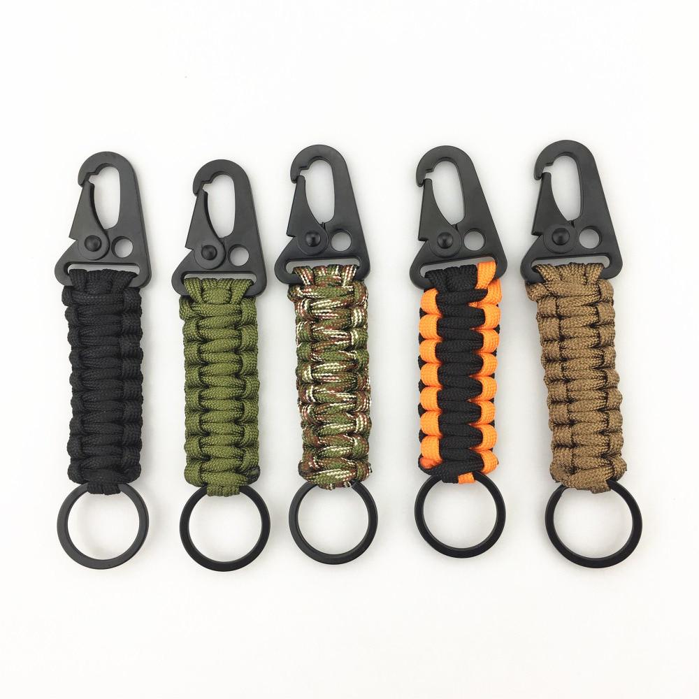 Parachute Cord Lanyard Keychain Climbing Carabiner Camping Outdoor Survival Tool