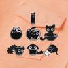 Playful Black Kitten Brooch - Peek-a-boo Cat Pin for Bags & Accessories