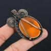 Victorian Lady Bone Face Cameo Copper Wire Wrap Pendant 2.36" g3Z40