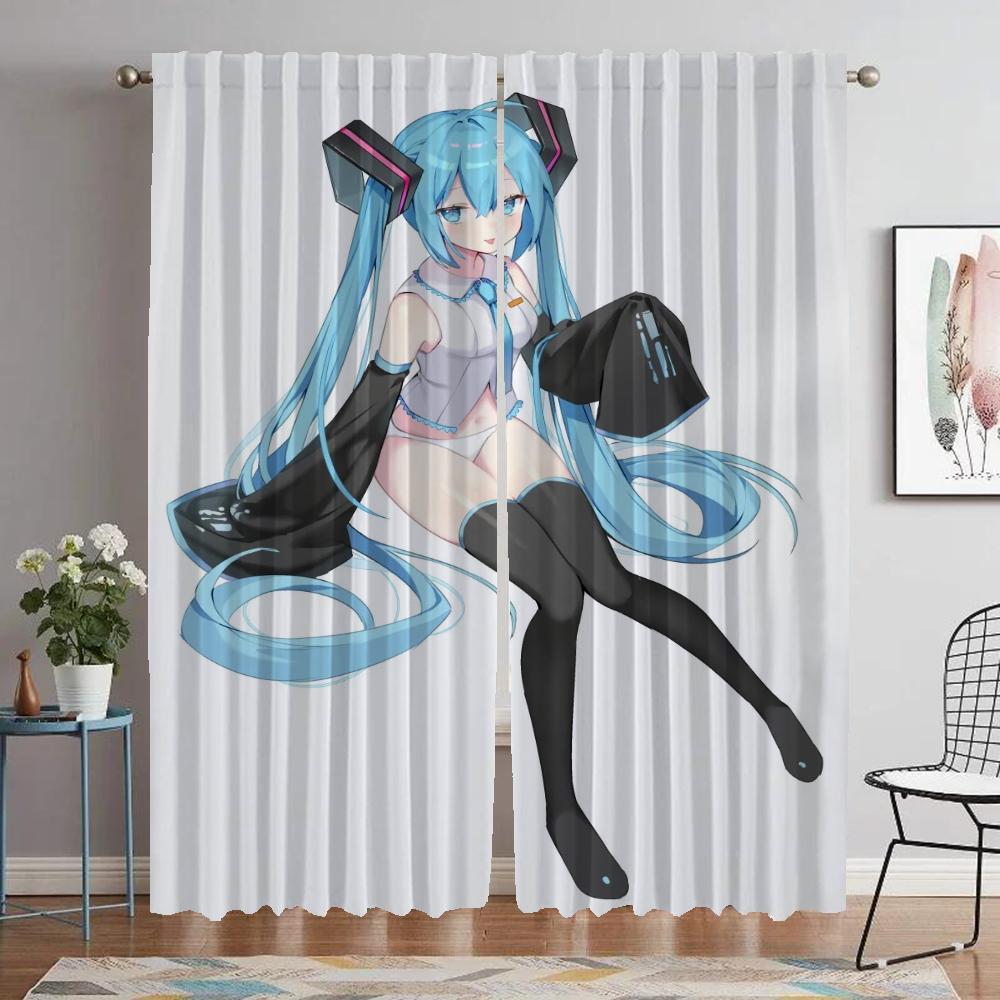 Partition Hatsune M-Miku Curtain Window Home Interior Curtains for Camera Curtains Child Room Tulle for Bedroom Shades Living