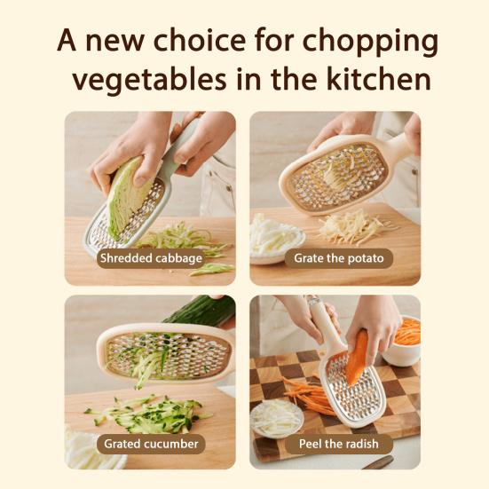 Răzătoare de Cartofi din Oțel Inoxidabil cu Mâner Lung, Portabilă, pentru Unt, Brânză, Castravete, Morcov, Legume, Unelte de Răzuire Grosieră, Gadgeturi de Bucătărie