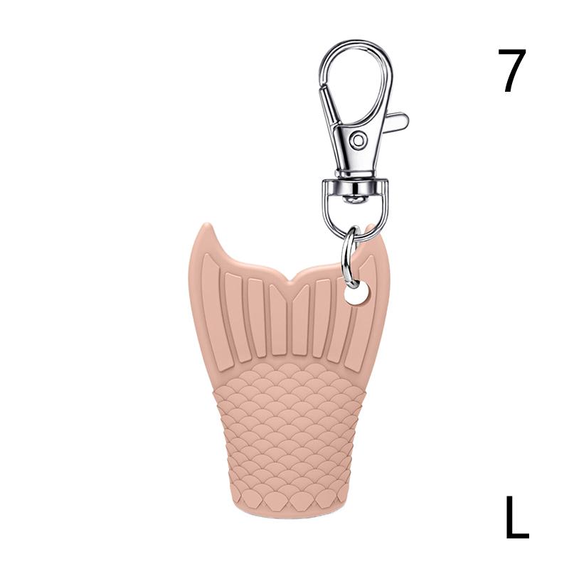 Fishtail Style Silicone Keychain Cap Lip Gloss Accessories Portable Durable Holder Keychain Compatible For Lipstick Storage Cap