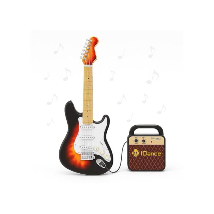 Guitare électrique enfant - iDance - 4 modes de guitare - 8 boutons de touche - 56 boucles musicales