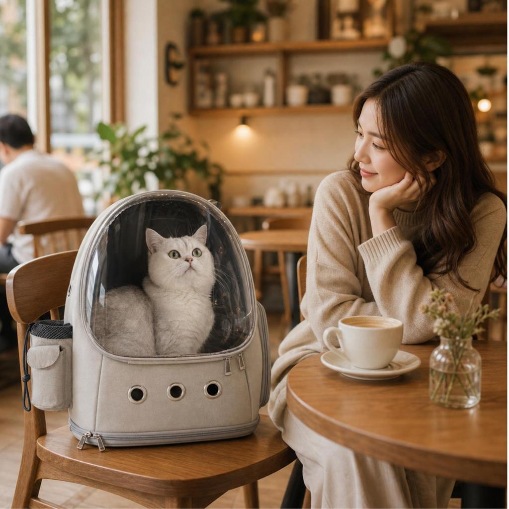Transparent Pet Carrier with Window | Foldable, Backpack, for Travel
