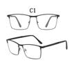 Men Square Metal Large Frame Myopia Glasses Spring Leg Elderly Near Sight Eyewear Blue Light Blocking Eye Protection Eyeglasses