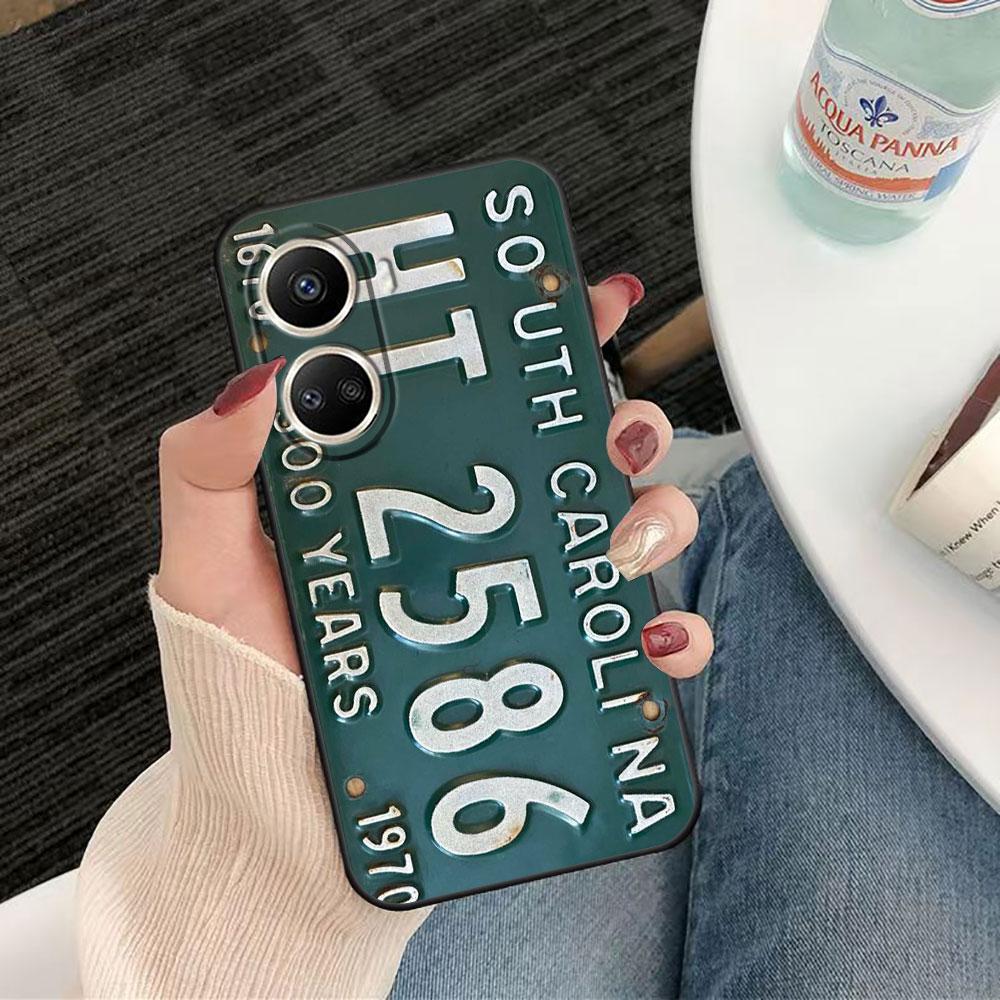 Vintage Classic License Plate Case For HUAWEI NOVA Y70 3I 7I 8I 9SE P30 Y9 HONOR 8X 9X 20 90 X5 X6B X7A X7B X8B X9 X9B X9A Case