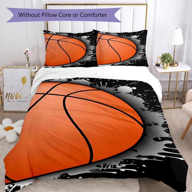 3pcs Basketball Bedding Set Duvet Cover Closure Includes 1 Duvet Cover & 2 Pillowcases, Soft and Comfortable for All Seasons.