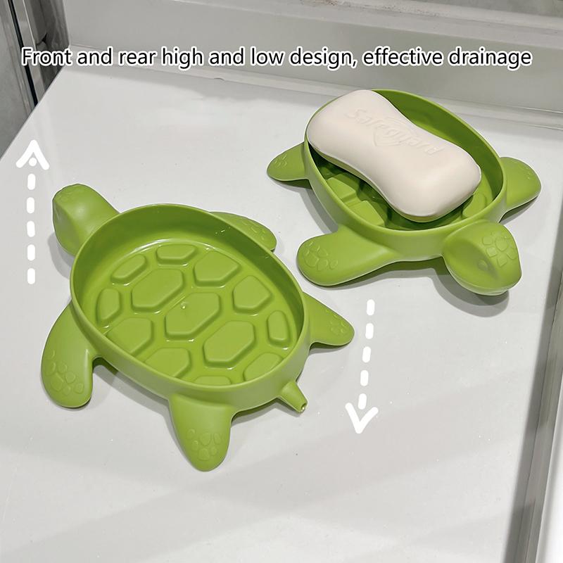 Turtle Soap Box Drain Soap Holder Box Bathroom Shower Soap Holder Sponge Storage Plate Tray Bathroom Supplies Bathroom Gadge