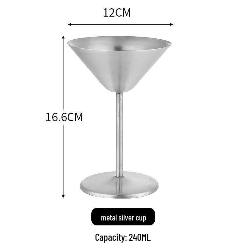 Shangqi Stainless Steel Martini Cocktail Glasses