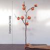 8 Heads Artificial Persimmon Branch Realistic Handmade Simulation Persimmon Fruit Elegant Plastic Artificial Fruits Branches