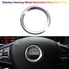 Stainless For BMW X5 X6 F15 F16 Car Interior Steering Wheel Horn Ring Cover Trim