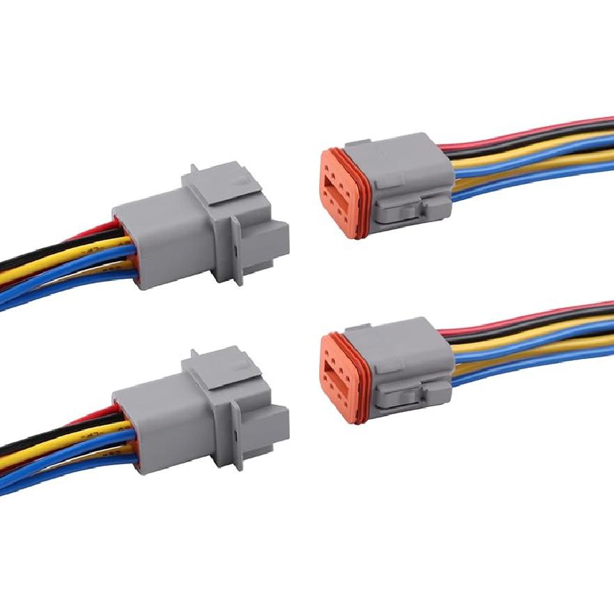 Deutsch DT 2 Pin Connector 5 Sets - 2 Way DT Automotive Waterproof Male Female Plug Wiring Harness For Car, Truck, Boats, LED Work Light, 16 AWG. (5