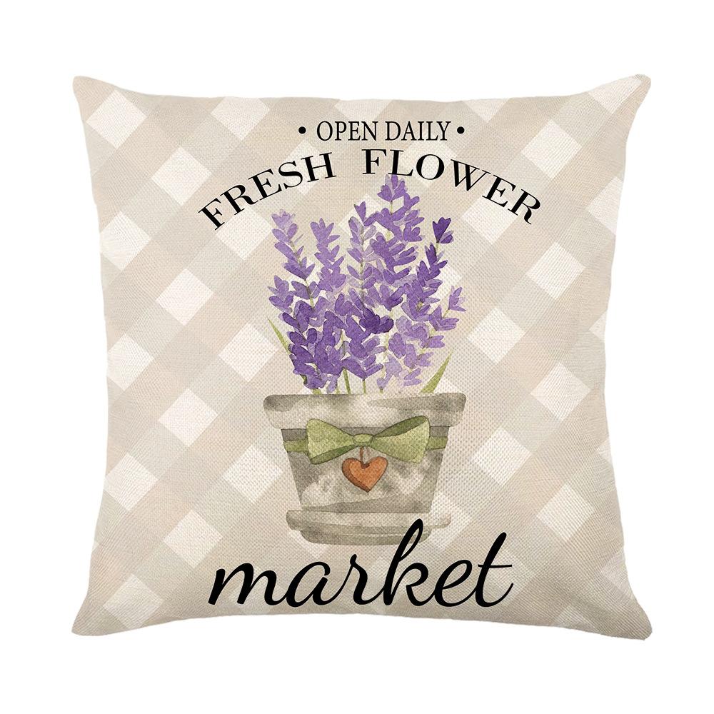 Pillow Spring Lavender Pillow Case Outdoor Decorative Pillow Sofa Pillow Case