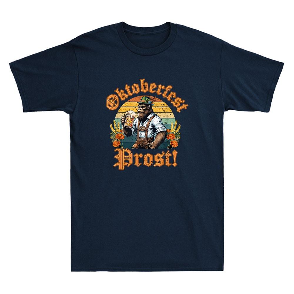 Gerunisex Bigfoot Lederhosen Oktoberfest Prost Beer Mug Gift Vintage Unisexs Tshirt