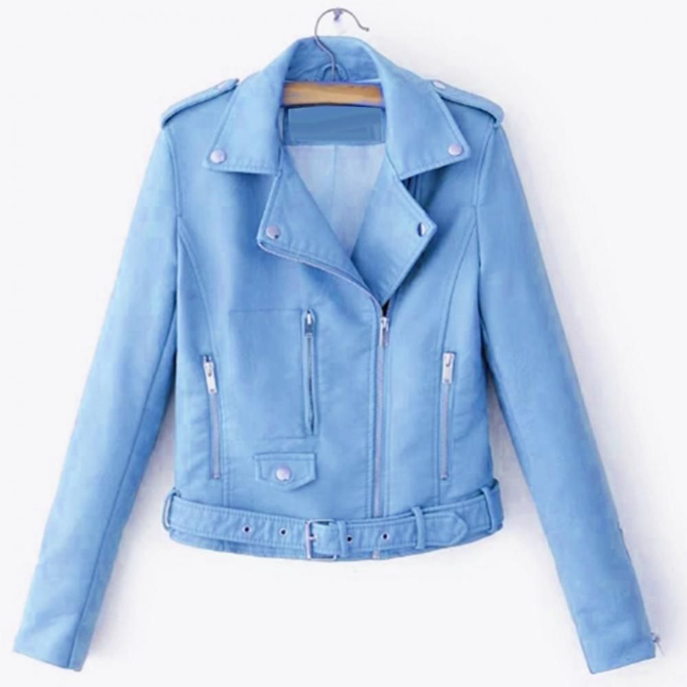 Women's Plus Size Casual Jacket PU Leather Jacket Slim Vintage Jacket Short Leather Jacket