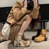 Increase the height of pendant fashion boots in autumn and winter 2025 new thick-soled retro velvet lazy feeling increase casual short boots women