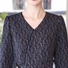 Chic V-Neck Waist-Cinching Two-Piece Dress for Middle-Aged Women