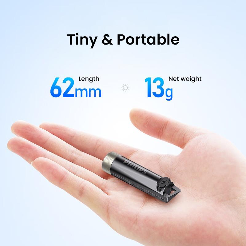 Philips EDC Flashlight Mini Electric Hand Torch UV Banknote Verification Charging Indicator Light 1pc