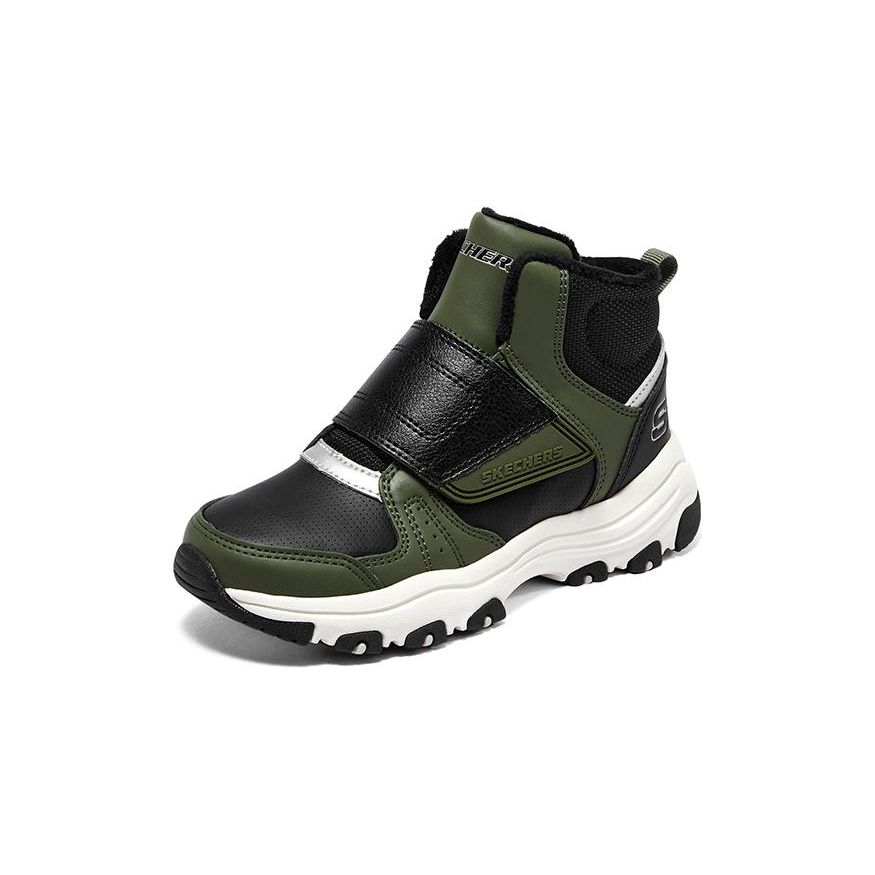 Skechers I-Conik Anti-Kick Shock Absorption Casual Shoes Kids sneakers Black Green 8701647L-OLBK