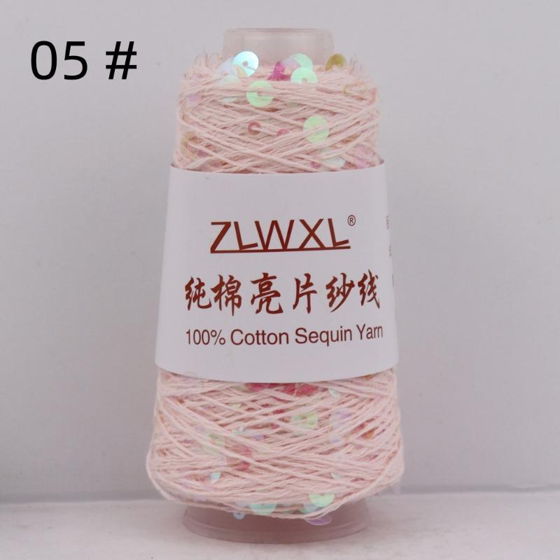 1000g /3200M 100% Cotton Yarn 6mm+3mm Special Sequin Yarn DIY Knitted Garment Accessories Rag Doll Knitting Yarn