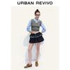 UR 2025 Autumn Women's Spliced Puffy Mini Skirt