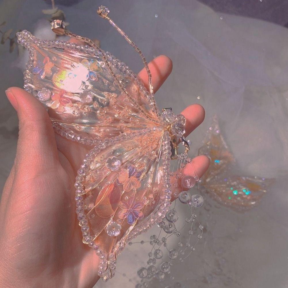 1Pair Fairy Wedding Bridal Headdress Bead Duckbill Clip Cute Tassel Hair Clip  Girl