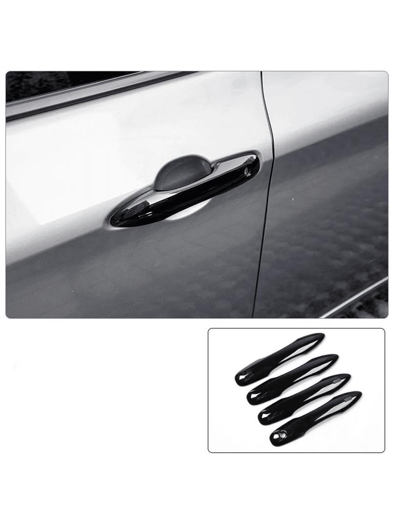 4 Pcs ABS Side Door Handle Cover Trims for Toyota Camry 2018 - 2025, Black with 2 Smart Entry Holes