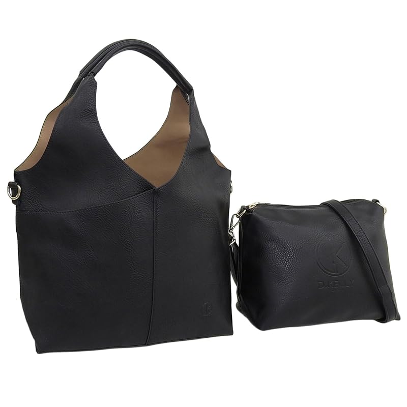 

[Rinle] bag ladies shoulder bag 2way Crossbody tote bag handbag A4 compatible 2 piece set set products black DK 5016BLACK