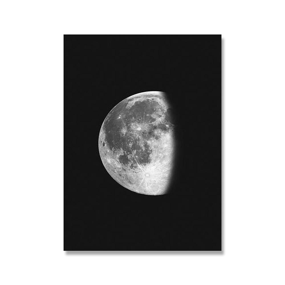 

Фаза Луны Галактика Космос Арт Плакат Черный Белый Скандинавский Холст Настенный Принт Минималистичная Живопись Современная Детская Комната Украшения Картина 21x30cm No Framed