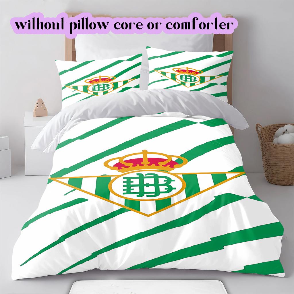 Team football Pattern Bedding Quilt Set Quilt Cover Pillowcase Home Decoration Birthday Gift (1 * duvet cover + 2 * pillowcase, without core)