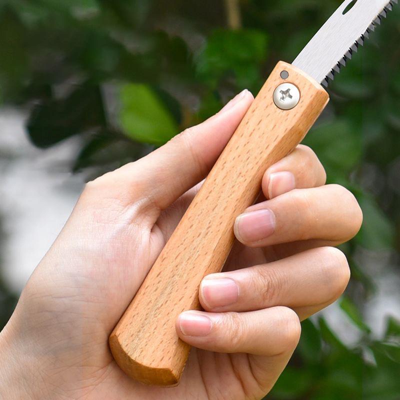 Mini Folding Manual Saw Non-Slip Wooden Handle Pull Foldable Saw Flush Cut Trim Saw For Handsaw Woodworking Plastic Cutting Tool