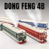 1:32 DongFeng 4B Train Model Toy Car Doors Opened Powered Walking Electric Spray Diesel Alloy Vehicle Music Light Models for Kid