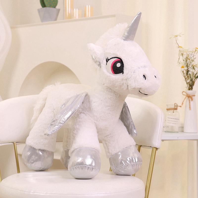 35cm 45cm Schattige Eenhoorn Pluche Speelgoed Kawaii Kinder Speelgoed Knuffeldier Vliegend Paard Baby Pop Kinder Kerst Verjaardag Cadeau 45cm