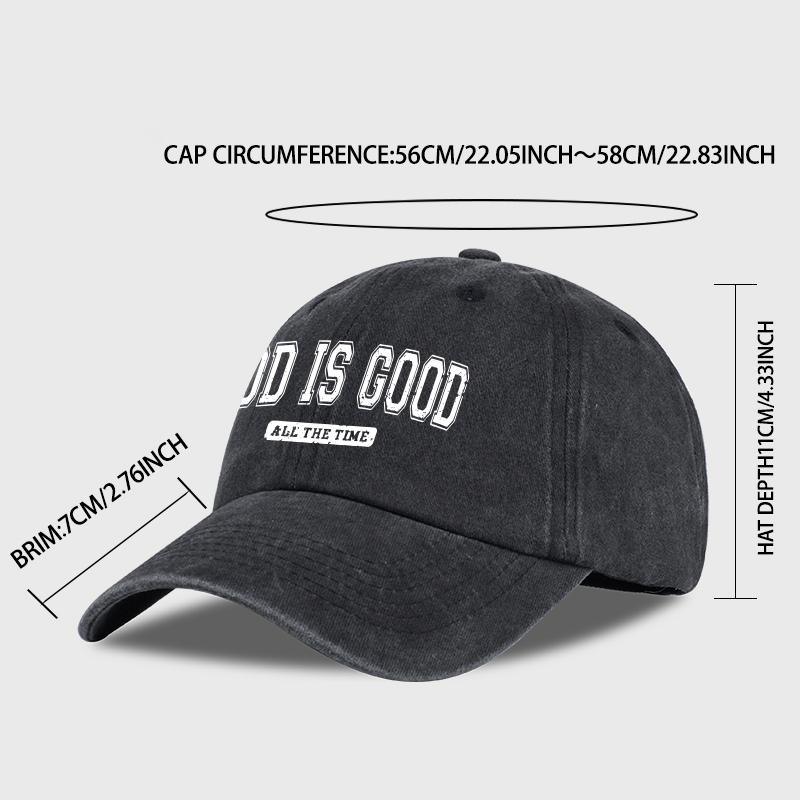 MLFO God is Good Washed Baseball Cap Spring/Summer Baseball Cap Unisex Fishing Hat, Sun Hat Holiday Gift