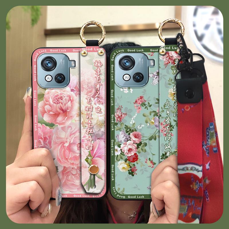 Durable Elderly Lady Phone Case For Blackview Oscal C80 Back Cover Waterproof Ring Silicone Phone Holder Fashion Lanyard