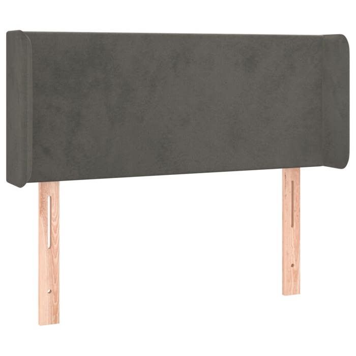 VidaXL Tête de Lit à LED Meuble de Chambre à Coucher Accessoire de Lit Simple Tête de Cadre de Lit Intérieur Gris Foncé 3122993