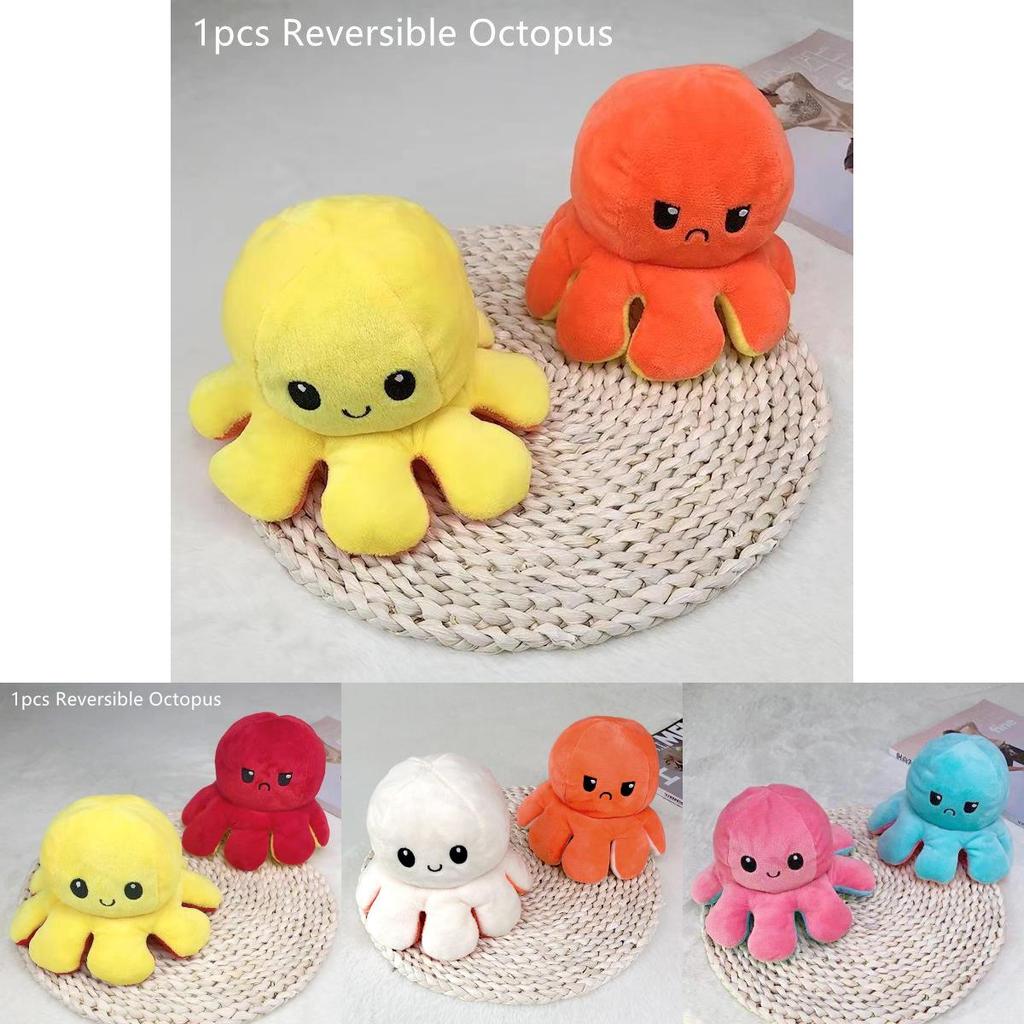 Adorable Double-sided Flip Reversible Octopus Plush Toy For Kids Soft And Cuddly Marine Life Stuffed Animal