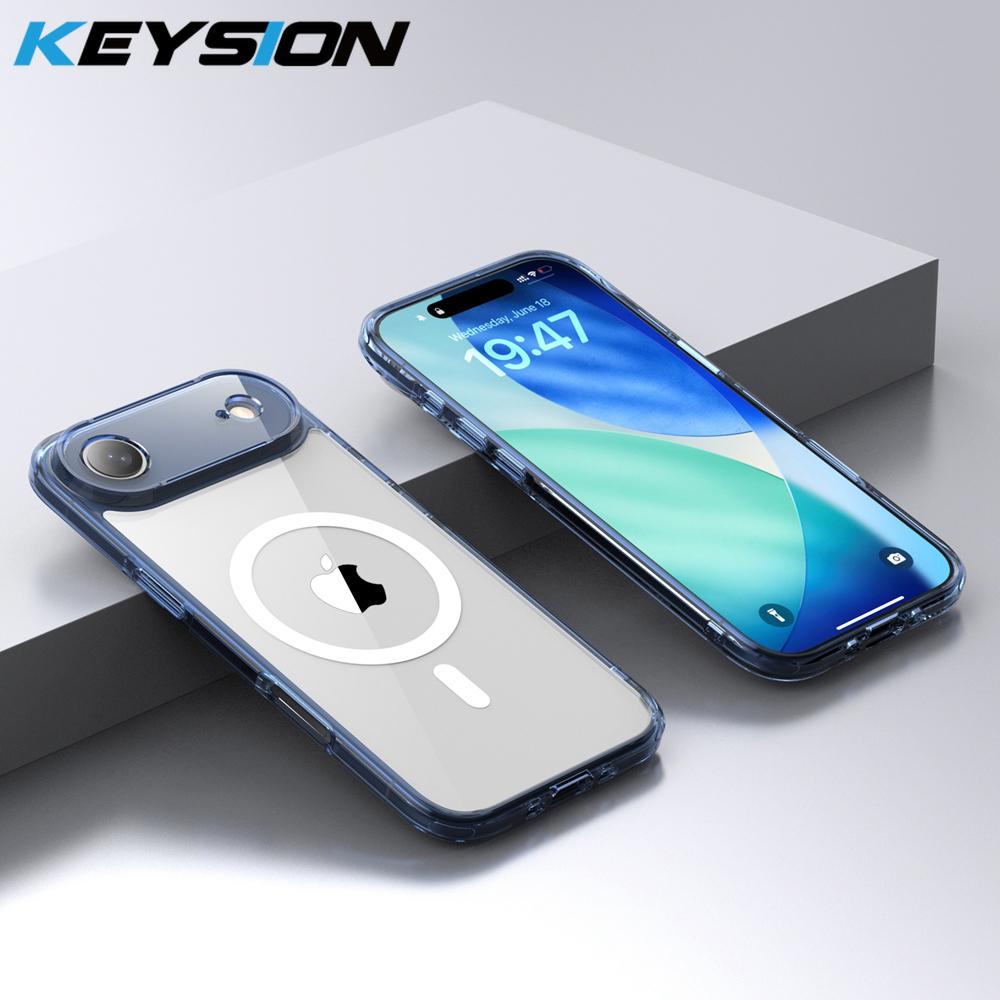

KEYSION Shockproof Transparent Case for MagSafe for iPhone 17 Air HD Clear TPU+PC Magnetic Wireless Charging Phone Back Cover for iPhone 17 Air