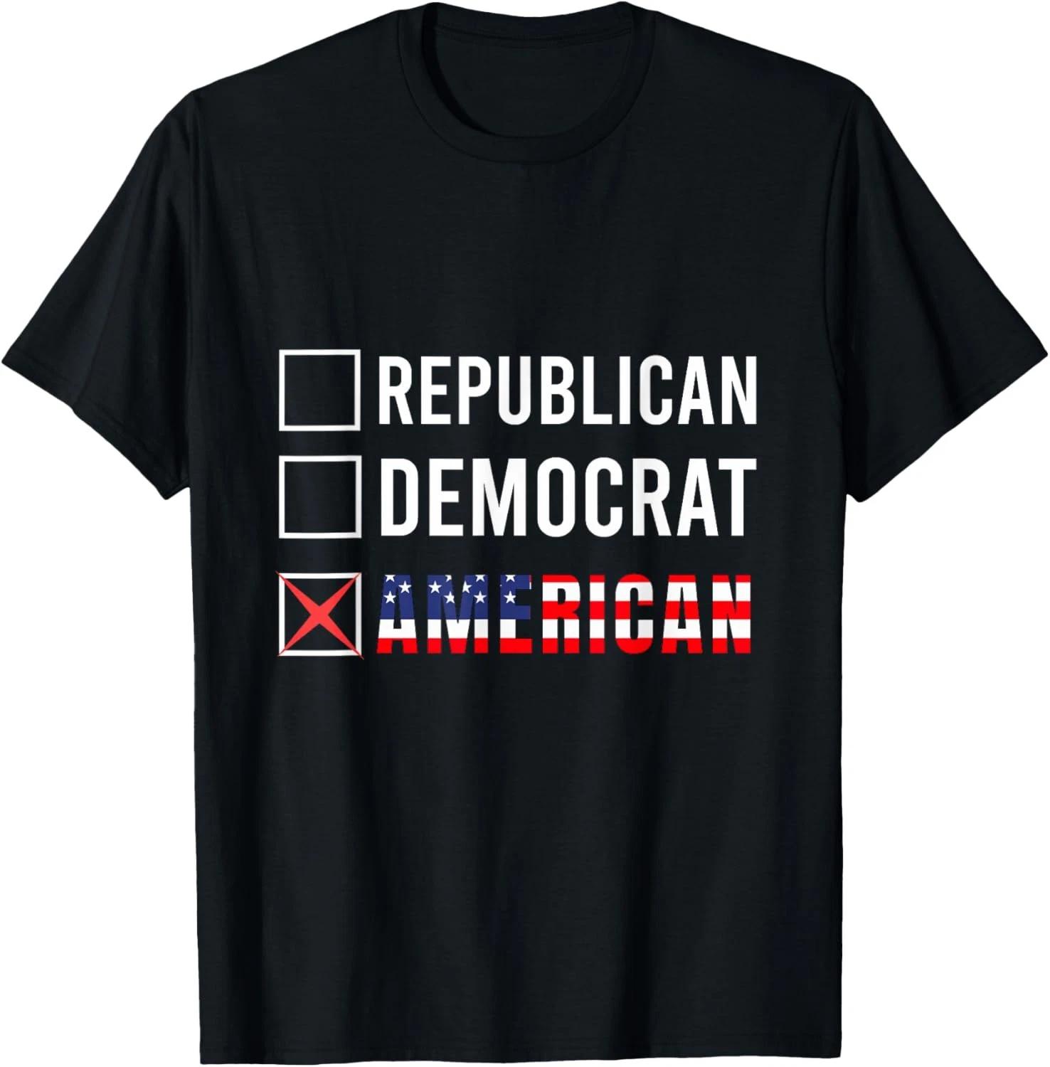 American Not Democrat Not Republican Political Sarcastic T shirt S