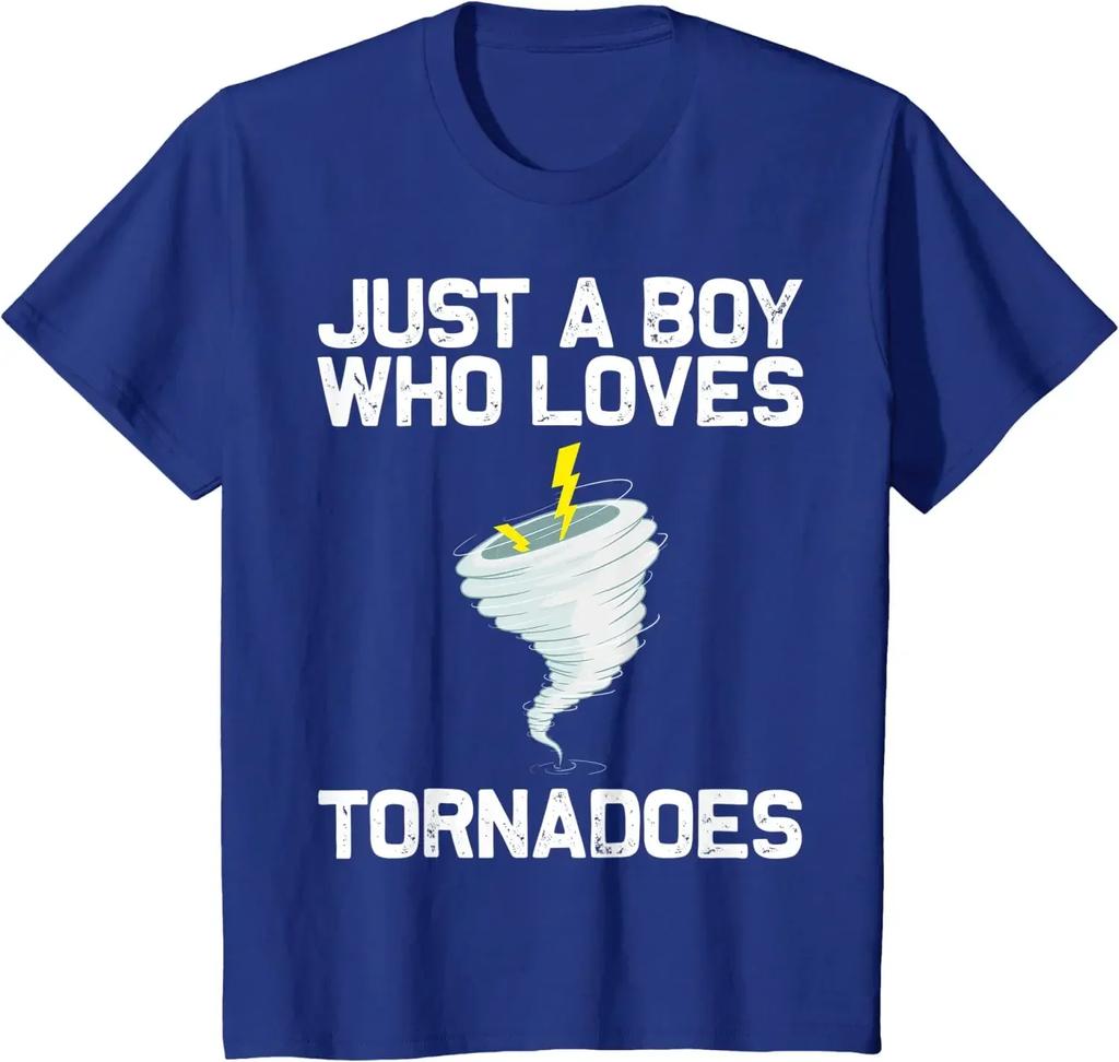 Funny Tornado Gift for Boys Kids Hurricane Weather Chaser Men T-Shirt Oversized T Shirt Casual Cotton Daily Four Seasons