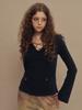 SETSETSET Beads Lace-Up Top Navy