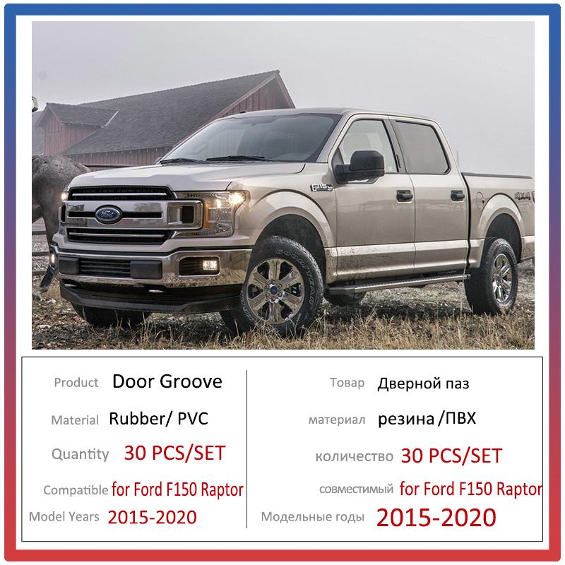 Car Door Groove Mat For Ford F150 Raptor F Series 2015~ 2018 Anti-Slip Rubber Styling Non-Slip Mat Stickers Car