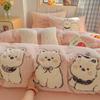 Winter Plush Velvet Bedding Set: Flannel Fleece Sheets & Teddy Duvet Cover