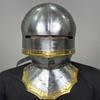 Casca Sallet Armură Cavaler Medieval Oțel Moale 18g Cască LARP Cosplay Costum Halloween Armură Gotică Cască Cel Mai Bun Cadou