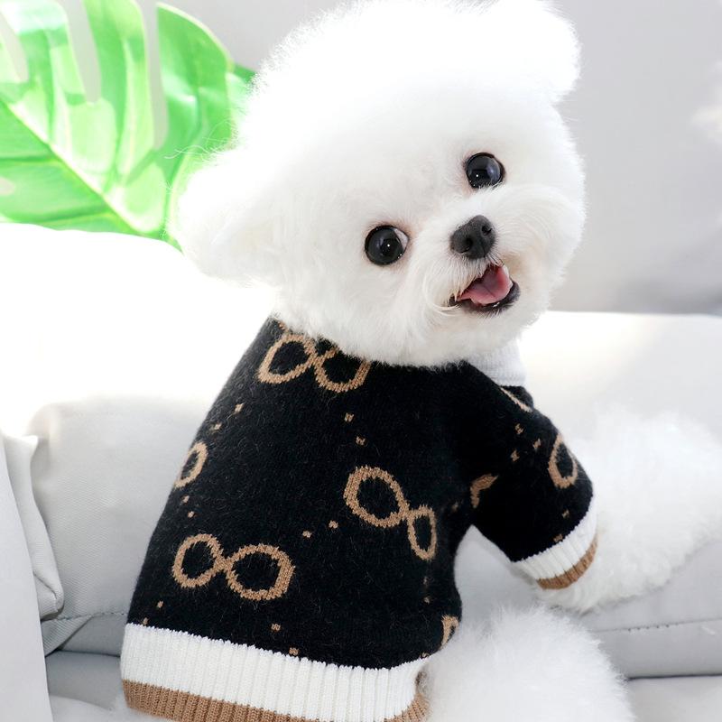Pet Knitted Sweater Teddy Bichon Pomeranian Small Puppy Dog Clothes Poodle Cat Autumn And Winter Clothes