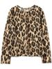 Ray Beams Leopard Print Crew Neck One Size Women's T-Shirt,