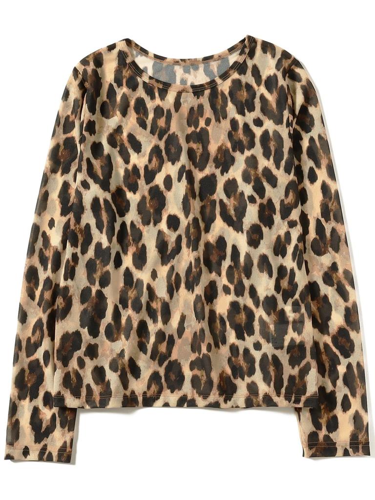 Ray Beams Leopard Print Crew Neck One Size Women's T-Shirt,